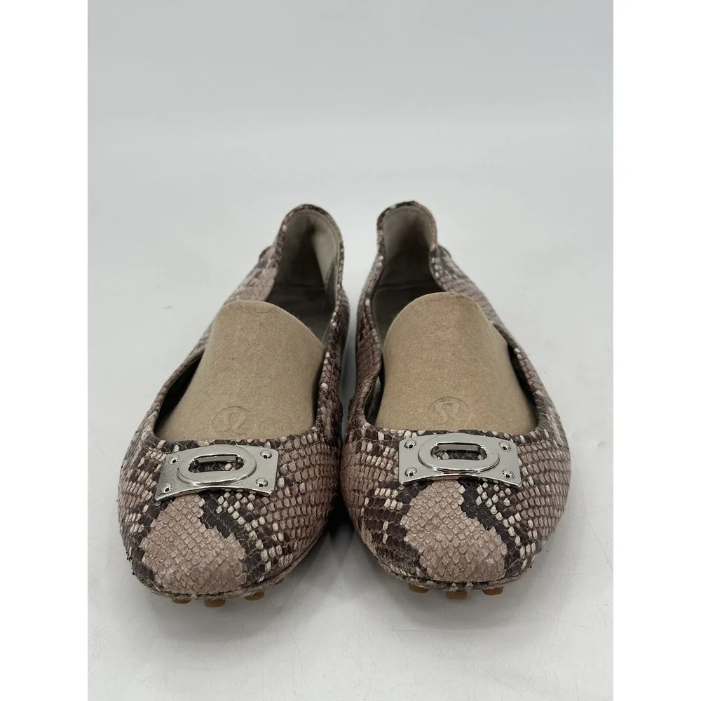 Coach Snake Print Leather Vernon‎ Ballet Flats Women's Size 9.5B Multicolor